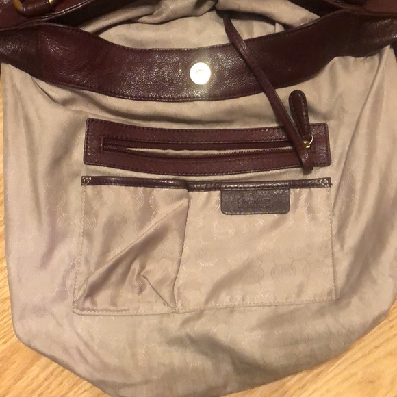 Michael Kors Burgundy Leather Shoulder Bag with Crossbody Strap - Picture 12 of 12